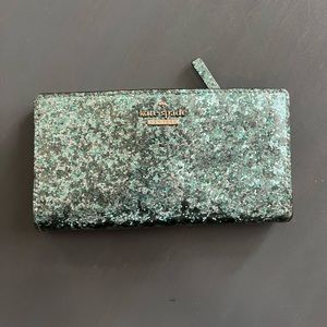 Kate spade blue glitter wallet